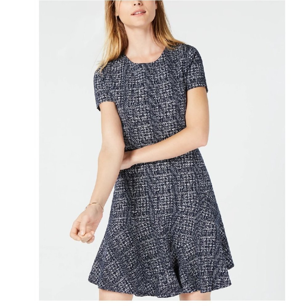 Maison Jules Plaid Fit & Flare Dress